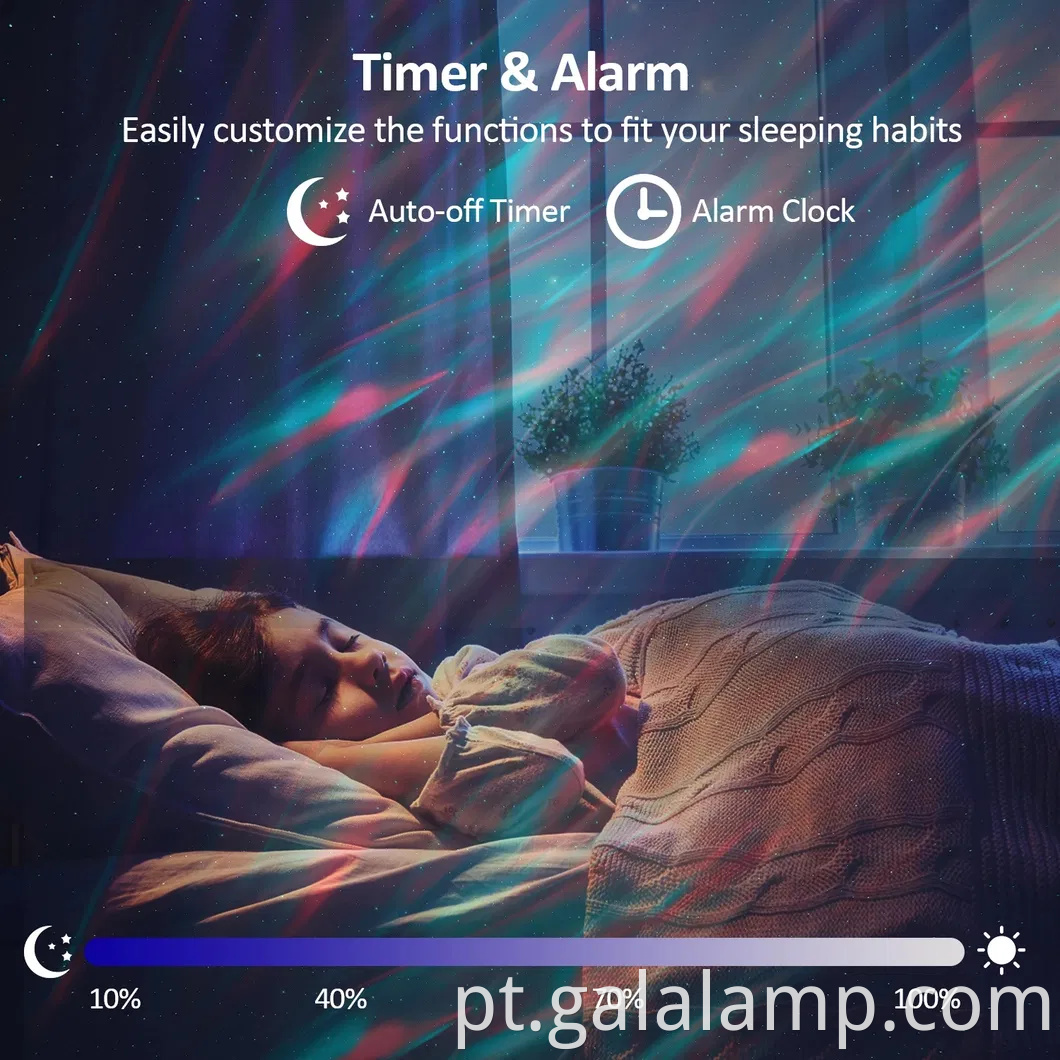 Aurora Star Projector Galaxy Projector Luzes para o quarto, Wi -Fi Nebula teto Projecor Night Light With Music Speaker